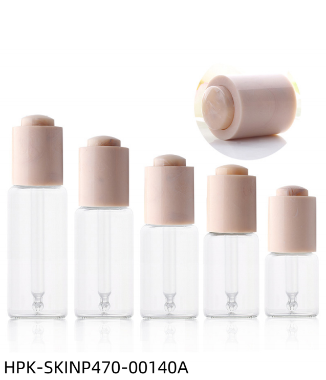 Glass Bottle with Plastic Nude Pink Push-button Pipette Cap